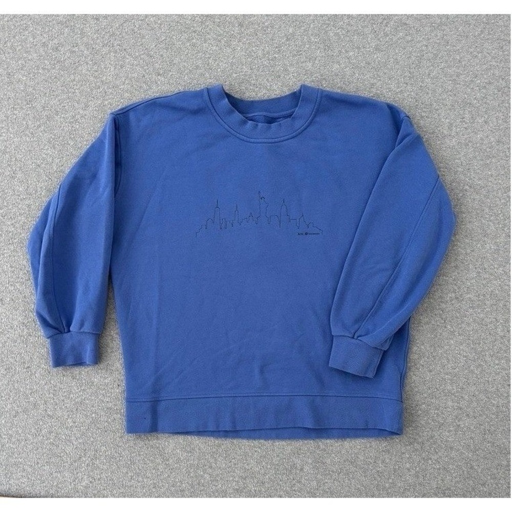 Lululemon Sweatshirt XL Perfectly Oversized Crew Blue NYC Skyline City Exclusive